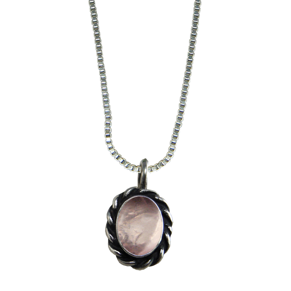 Sterling Silver Little Rose Quartz Pendant Necklace